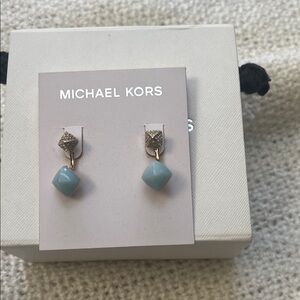 NWOT Michael Kors Gold and Light Blue Earrings